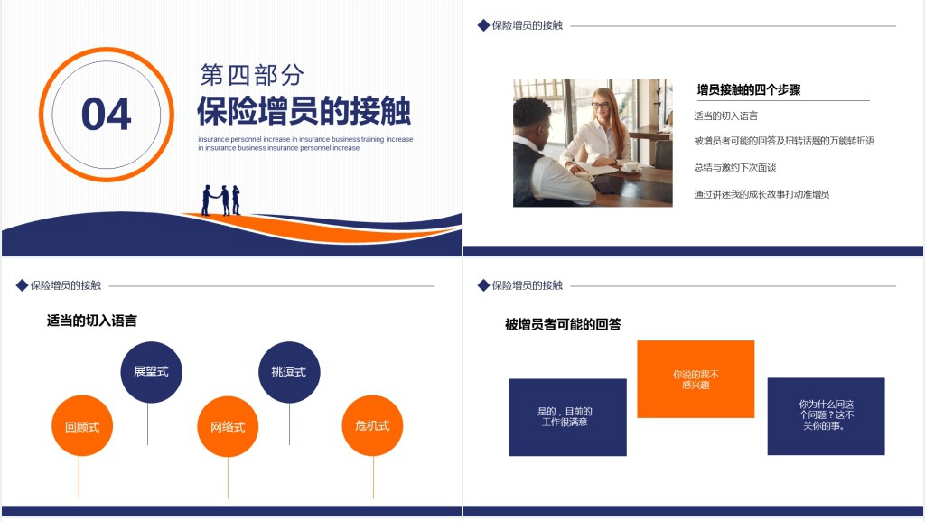 保险业务员增员方法培训PPT模板 保险业务员增员方法培训PPT模板