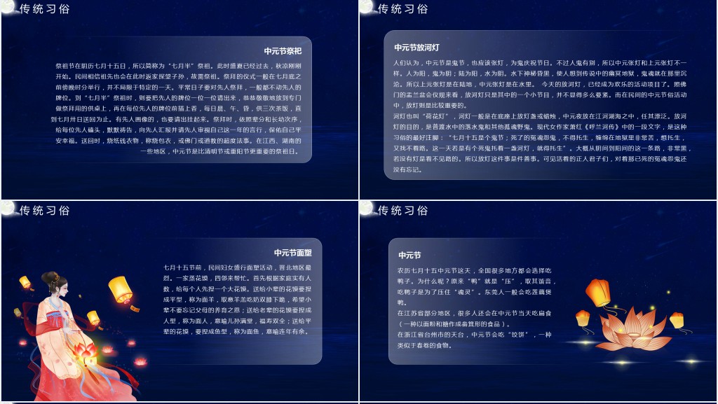 中元节祭祖的习俗PPT模板 中元节祭祖的习俗PPT模板