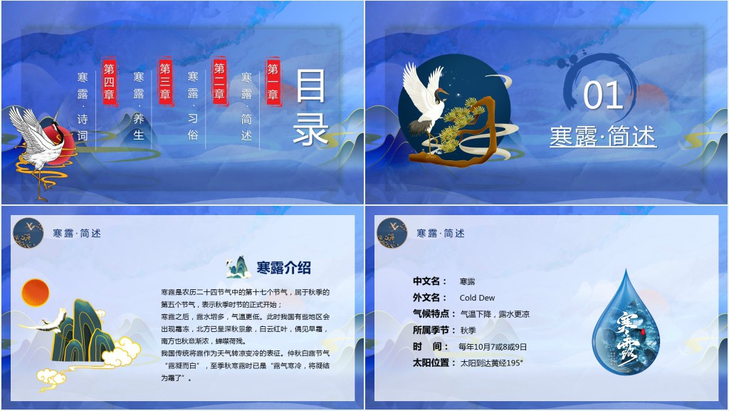 寒露节气有些习俗PPT模板 寒露节气有些习俗PPT模板