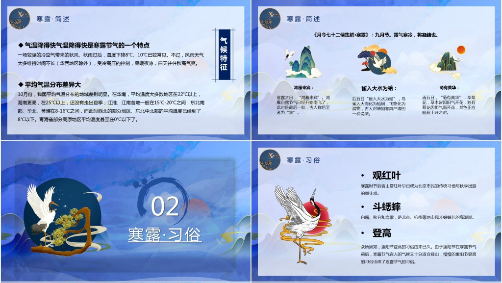 寒露节气有些习俗PPT模板 寒露节气有些习俗PPT模板