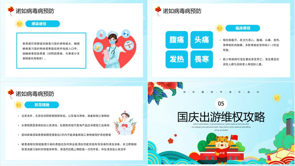疫情期间国庆旅游出游计划PPT模板