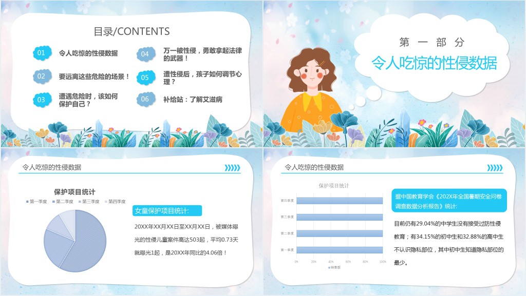 清新初中生预防性侵安全教育主题班会PPT课件