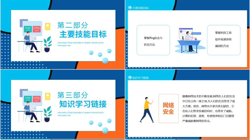 计算机网络安全基础知识工作任务分析动态PPT模板