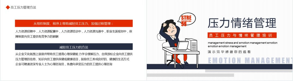 企业员工压力与情绪管理培训PPT模板 企业员工压力与情绪管理培训PPT模板