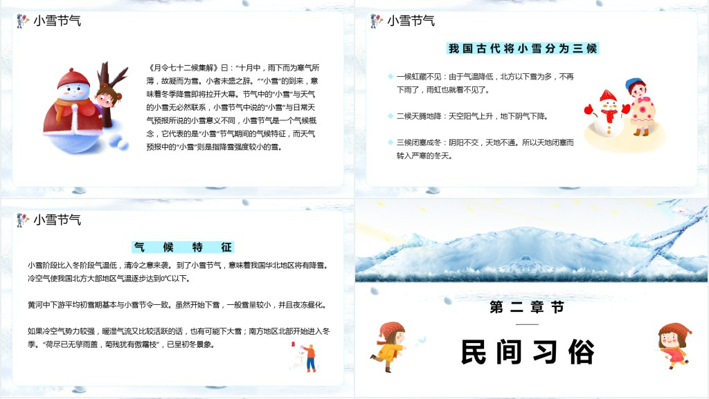 小雪节气的养生习俗PPT模板 小雪节气的养生习俗PPT模板