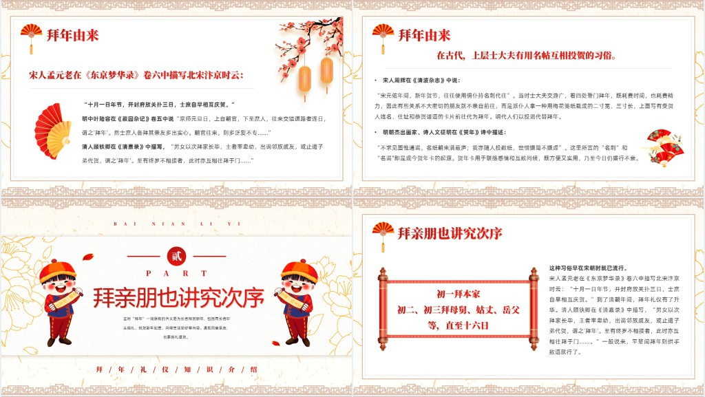 春节拜年礼仪礼节PPT模板 春节拜年礼仪礼节PPT模板