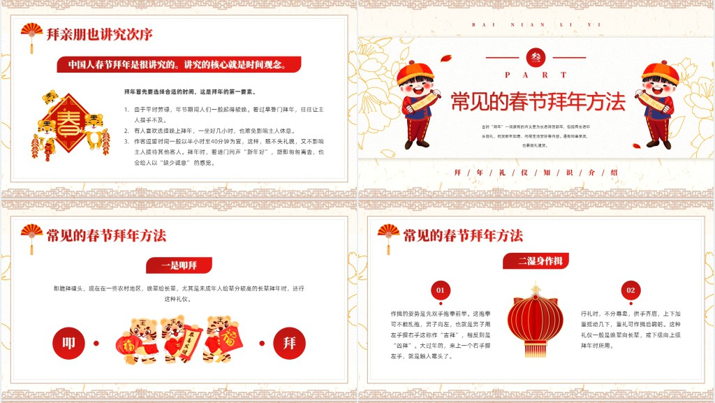 春节拜年礼仪礼节PPT模板 春节拜年礼仪礼节PPT模板