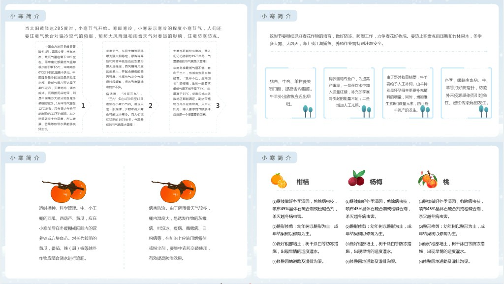小寒节气的来源和风俗PPT模板 小寒节气的来源和风俗PPT模板
