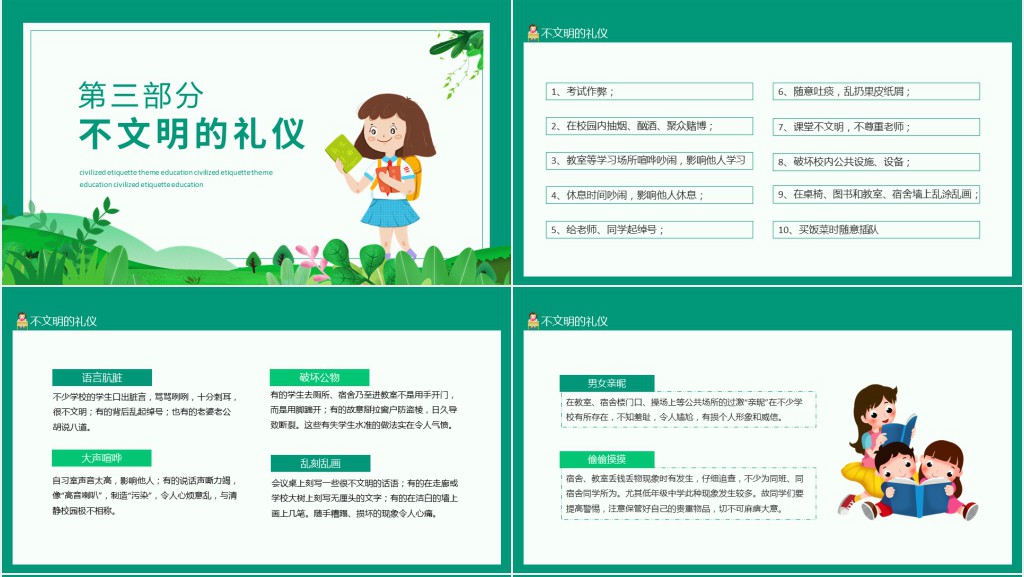 小学生校园文明礼仪安全礼仪PPT课件