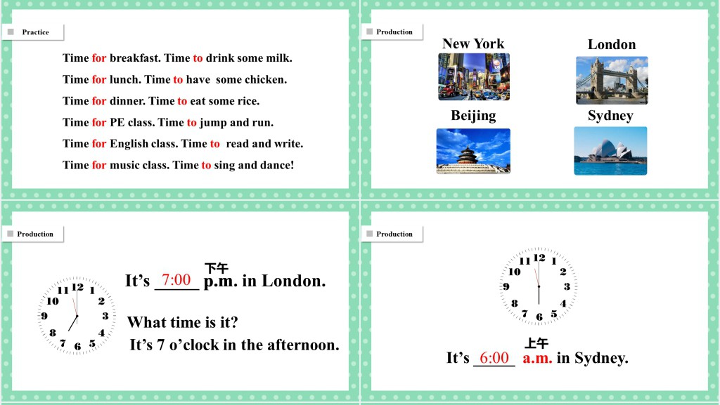 What time is it第2-3课时PPT课件 What time is it第2-3课时PPT课件