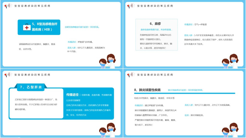 儿童接种疫苗知识手册PPT模板 儿童接种疫苗知识手册PPT模板