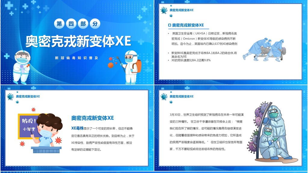 防疫科普带你了解奥密克戎PPT模板 防疫科普带你了解奥密克戎PPT模板