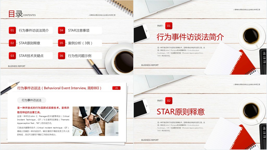 红色简约风企业STAR原则培训知识PPT模板