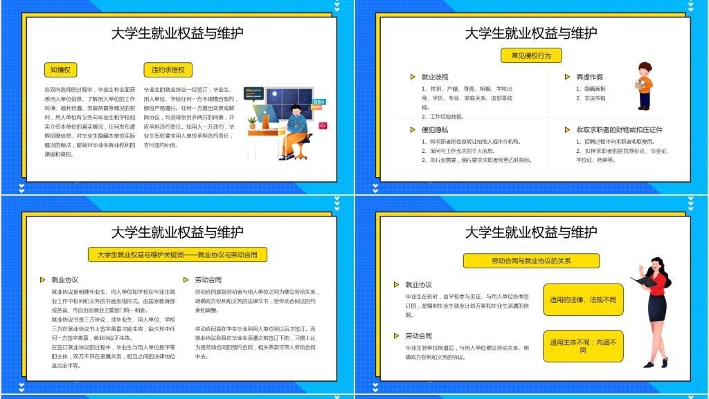 大学生就业法律风险及防范PPT模板 大学生就业法律风险及防范PPT模板