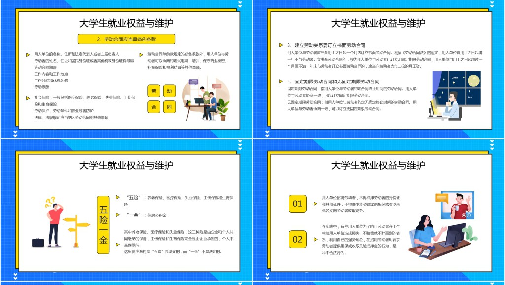大学生就业法律风险及防范PPT模板 大学生就业法律风险及防范PPT模板