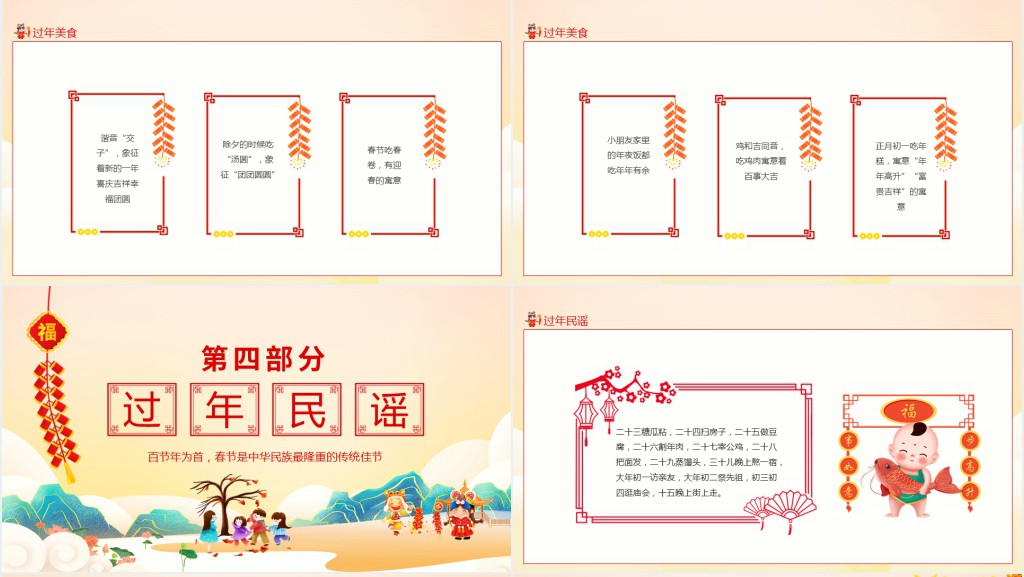 幼儿园快乐过新年动态PPT模板