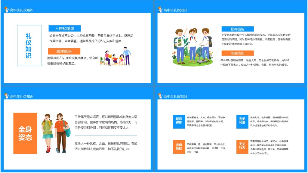 高中生校园礼仪知识PPT课件