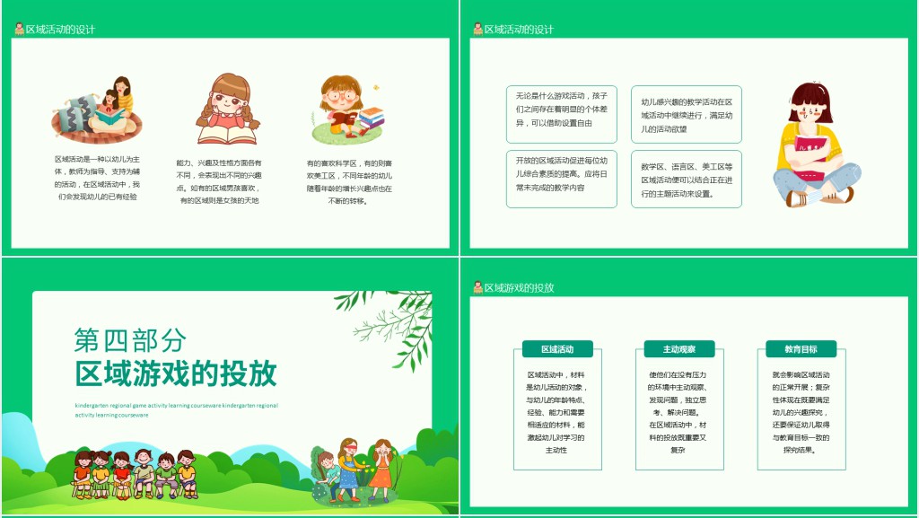 幼儿园区域游戏活动学习课件动态PPT