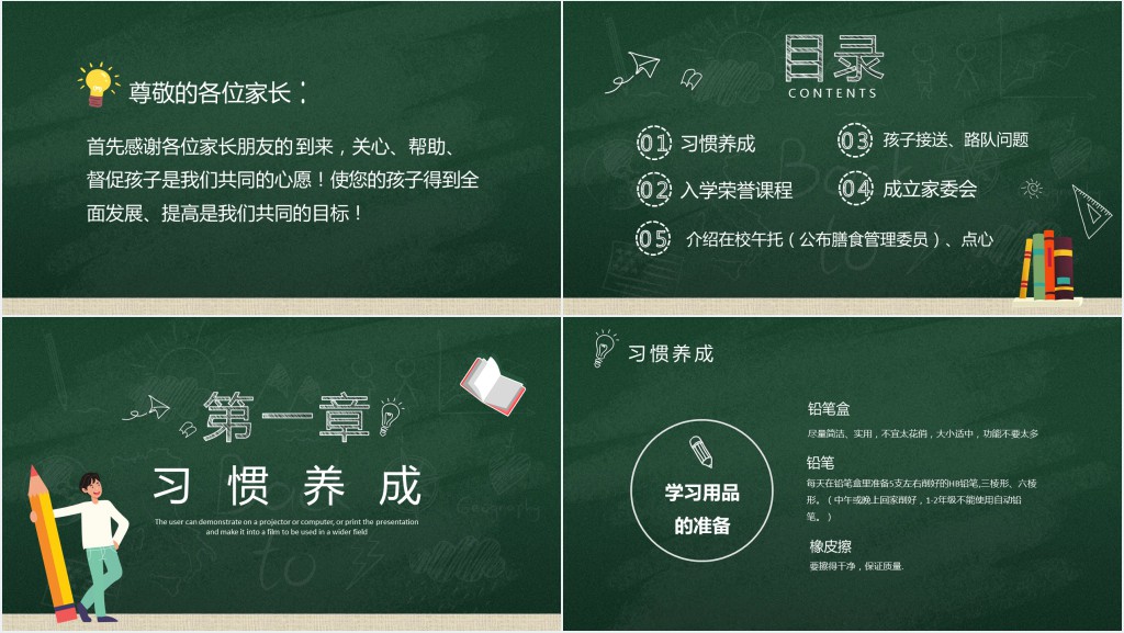 好习惯养成主题家长会PPT模板 好习惯养成主题家长会PPT模板