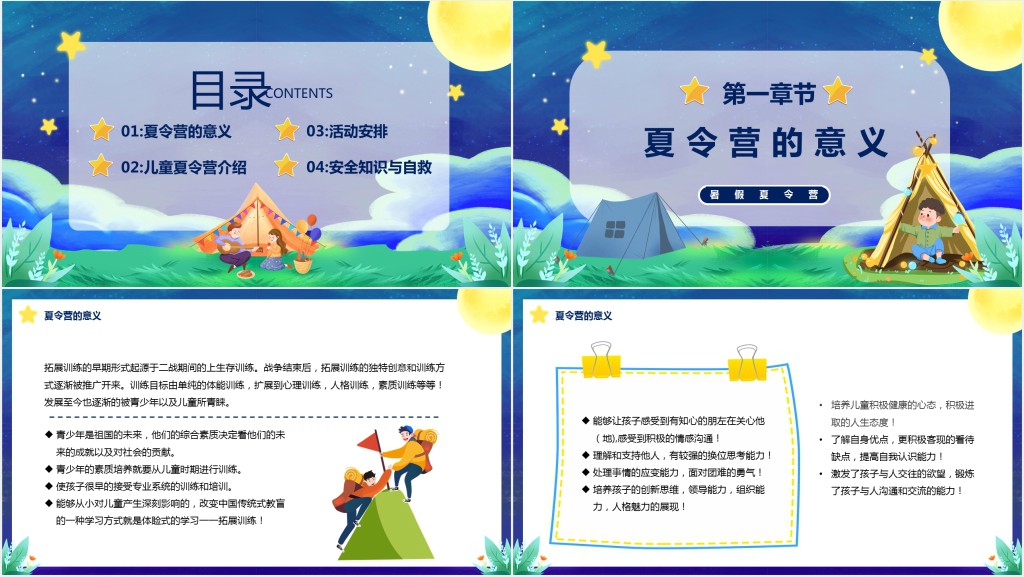 夏令营团队活动项目PPT模板 夏令营团队活动项目PPT模板