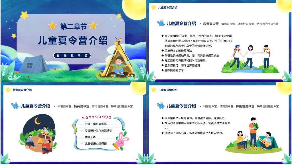 夏令营团队活动项目PPT模板 夏令营团队活动项目PPT模板