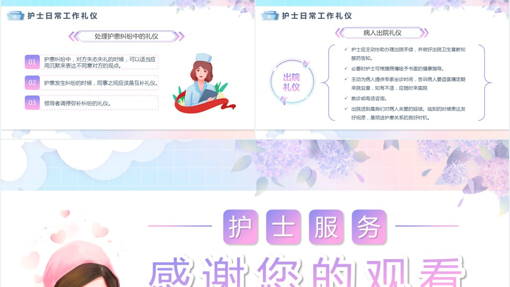护士服务规范与护理礼仪PPT模板 护士服务规范与护理礼仪PPT模板