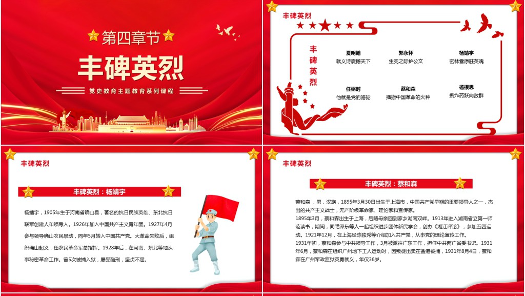 党史人物教育党课讲稿PPT党课