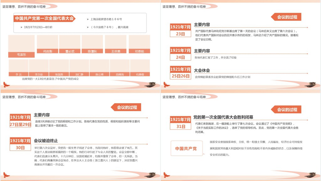 红船依旧初心不忘党日专题PPT模板 红船依旧初心不忘党日专题PPT模板