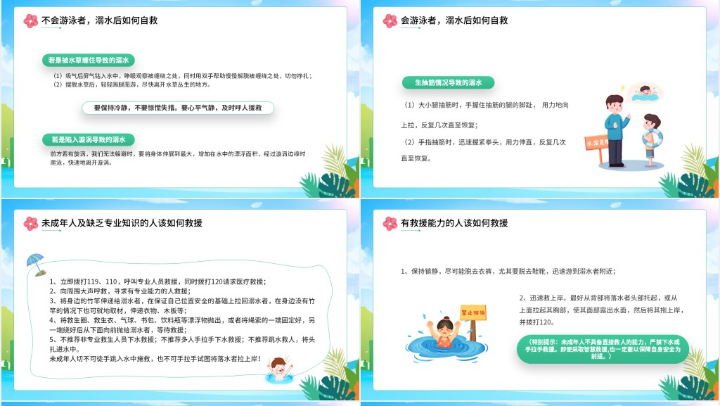 夏季防溺水安全防范宣传PPT模板 夏季防溺水安全防范宣传PPT模板