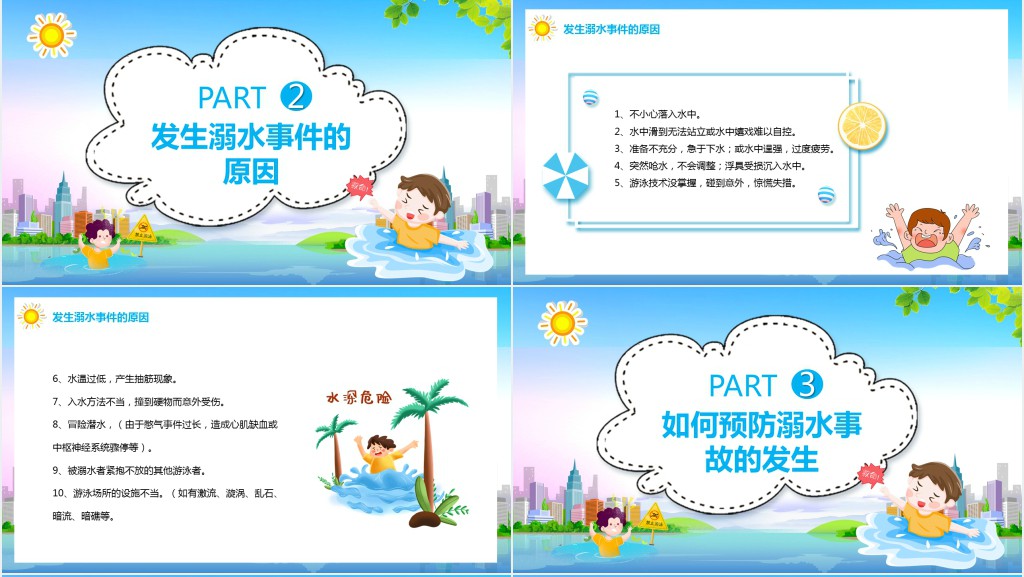中小学生防溺水安全教育PPT模板 中小学生防溺水安全教育PPT模板