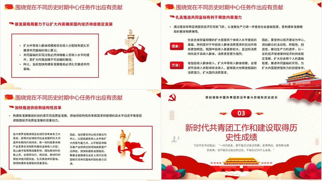 中国共青团的百年奋斗征程和历史启示二十大专题PPT党课 中国共青团的百年奋斗征程和历史启示二十大专题PPT党课
