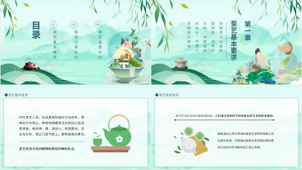 茶艺礼仪姿态知识培训PPT模板 茶艺礼仪姿态知识培训PPT模板