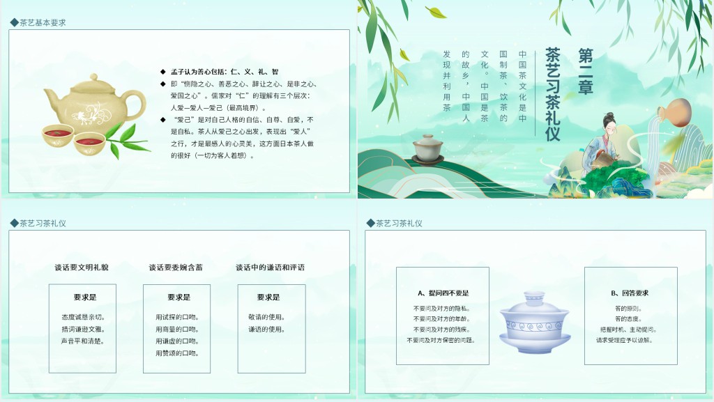 茶艺礼仪姿态知识培训PPT模板 茶艺礼仪姿态知识培训PPT模板