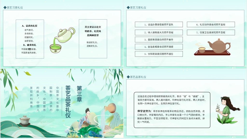 茶艺礼仪姿态知识培训PPT模板 茶艺礼仪姿态知识培训PPT模板