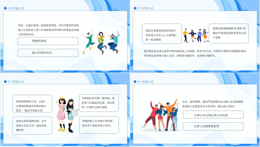十八岁成人礼主题班会PPT模板 十八岁成人礼主题班会PPT模板