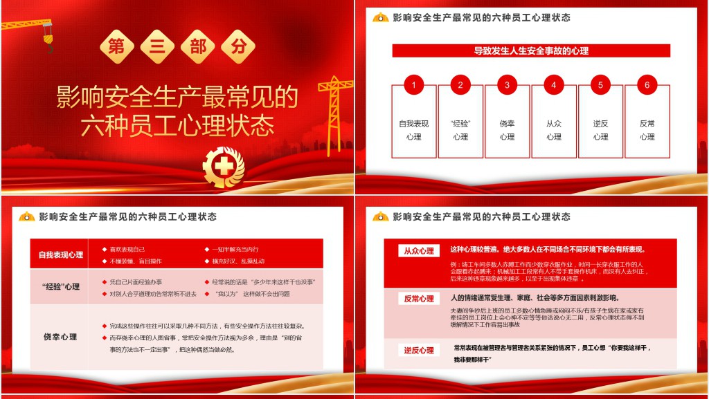 红色简约安全生产知识培训PPT模板