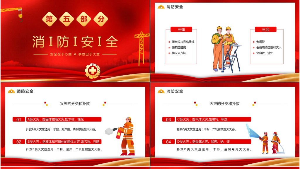 红色简约安全生产知识培训PPT模板