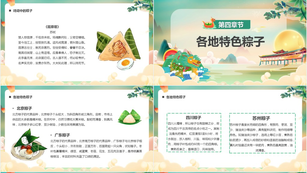 端午节粽子的起源发展PPT模板 端午节粽子的起源发展PPT模板