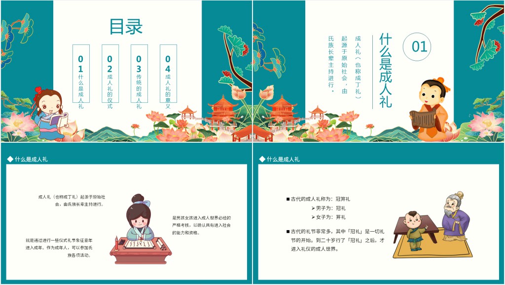 十八岁成人礼介绍PPT模板 十八岁成人礼介绍PPT模板