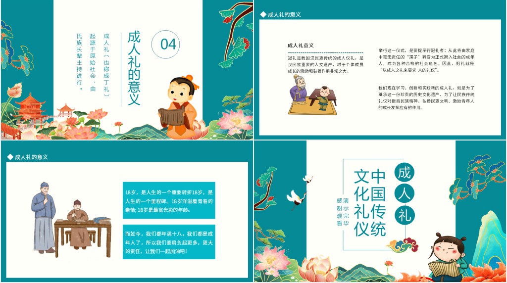 十八岁成人礼介绍PPT模板 十八岁成人礼介绍PPT模板