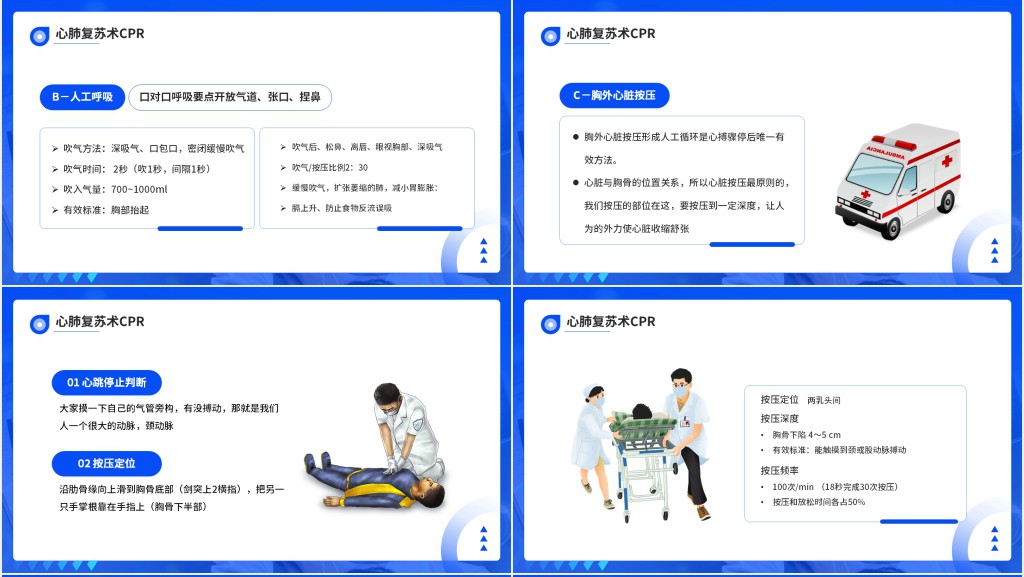 日常急救知识宣讲的PPT模板 日常急救知识宣讲的PPT模板