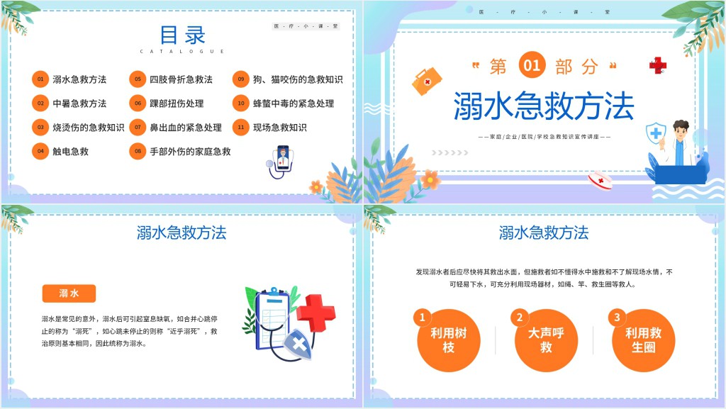 家庭日常急救措施知识培训PPT模板 家庭日常急救措施知识培训PPT模板