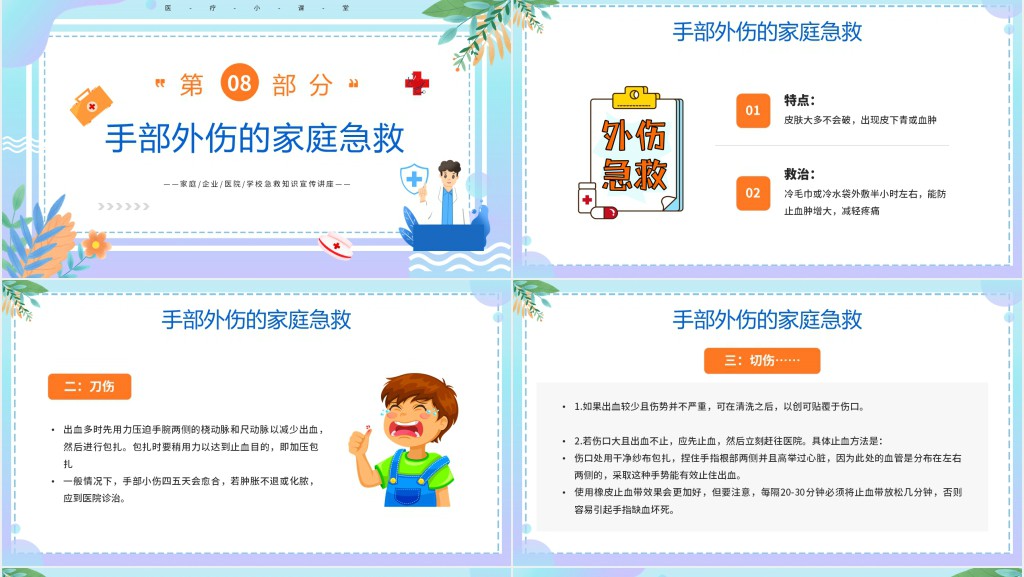 家庭日常急救措施知识培训PPT模板 家庭日常急救措施知识培训PPT模板