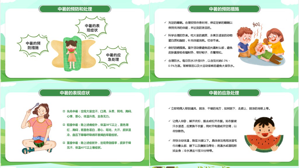 高温如何防中暑PPT模板 高温如何防中暑PPT模板
