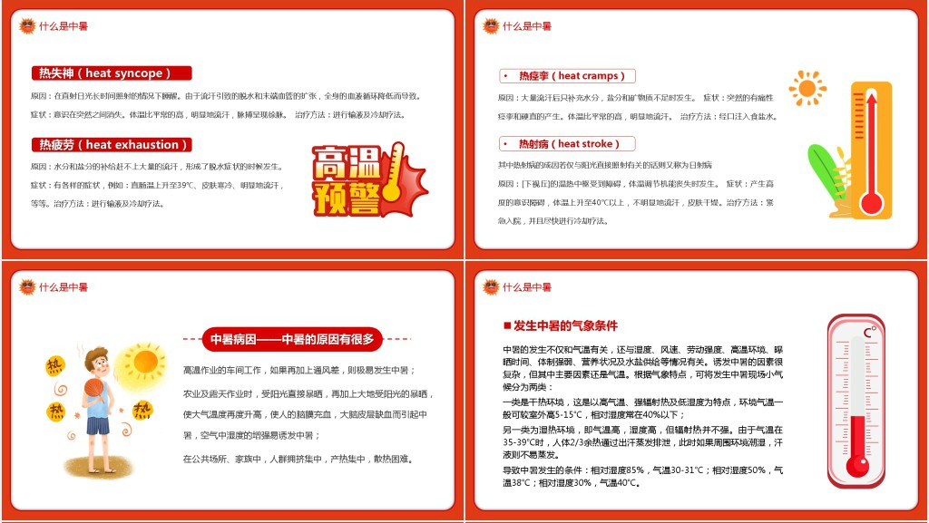 夏天热中暑的预防及防治PPT课件 夏天热中暑的预防及防治PPT课件