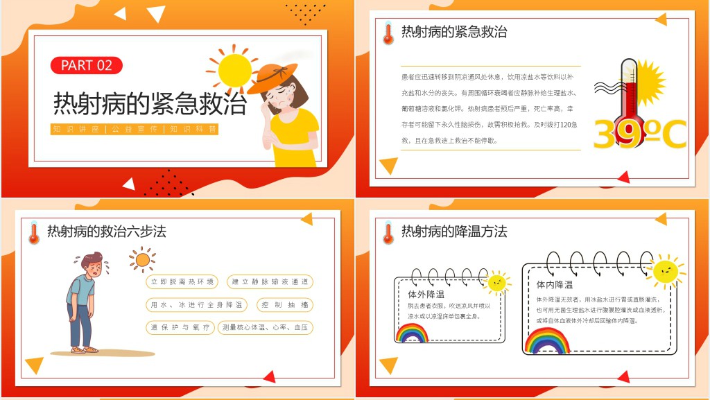 如何预防热射病PPT模板 如何预防热射病PPT模板