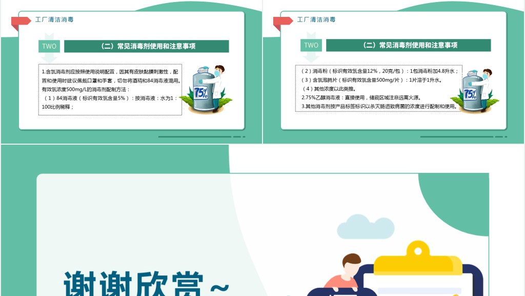 绿色清新企业复工新型冠状病毒肺炎病情防控工作要点商务PPT