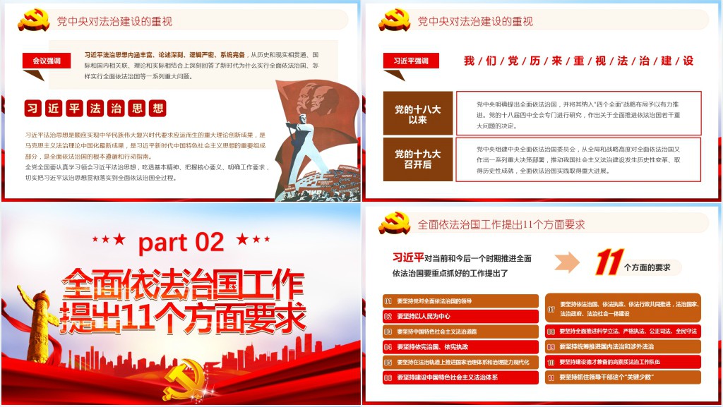 全面依法治国习近平对全面依法知国工作提出的十一个方面要求PPT党课 全面依法治国习近平对全面依法知国工作提出的十一个方面要求PPT党课