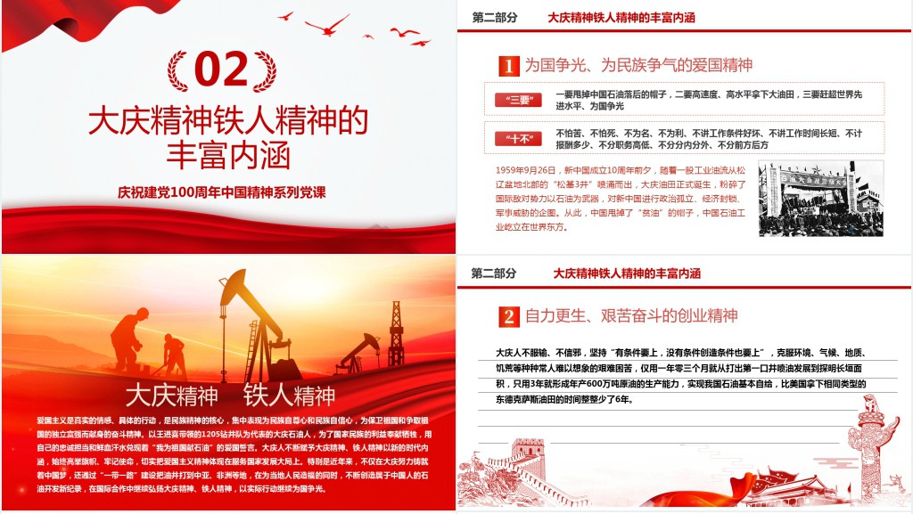 大庆精神和铁人精神解读PPT党课 大庆精神和铁人精神解读PPT党课