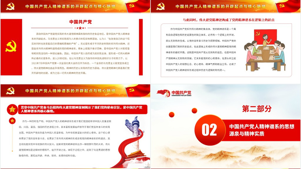 伟大建党精神是中国共产党人精神谱系的源头活水PPT党课 伟大建党精神是中国共产党人精神谱系的源头活水PPT党课